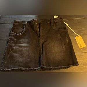 Harlow Black Denim Skirt
